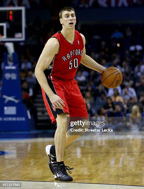 Tyler Hansbrough of the Toronto Raptors during their game at Time Warner Cable Arena on November 6, 2013 in Charlotte, North Carolina. NOTE TO USER:...