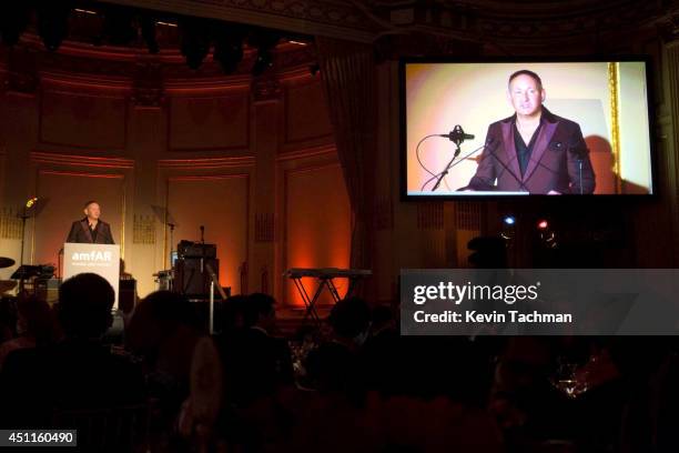 John Dempsey speaks during the amfAR Inspiration Gala New York 2014 at The Plaza Hotel on June 10, 2014 in New York City.