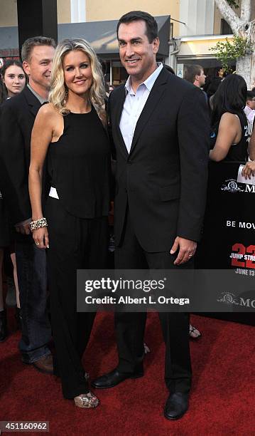 Actor Rob Riggle and wife Tiffany Riggle arrive for the Premiere Of Columbia Pictures' "22 Jump Street" held at Regency Village Theatre on June 10,...