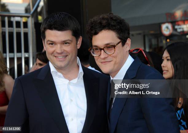 Screenwriters Chris Miller and Phil Lord arrive for the Premiere Of Columbia Pictures' "22 Jump Street" held at Regency Village Theatre on June 10,...