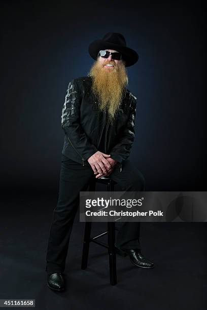 Bassist and co-vocalist with the American rock group ZZ Top, Dusty Hill is photographed at the CMT Music Awards - Wonderwall portrait studio on June...