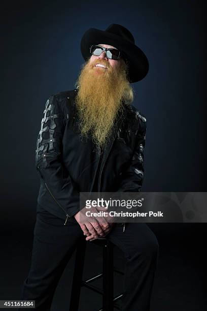 Bassist and co-vocalist with the American rock group ZZ Top, Dusty Hill is photographed at the CMT Music Awards - Wonderwall portrait studio on June...