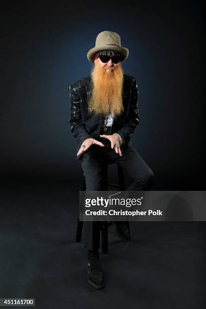 Guitarist and co-vocalist with the American rock group ZZ Top, Billy Gibbons, is photographed at the CMT Music Awards - Wonderwall portrait studio on...