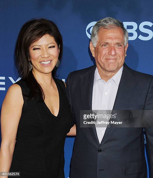 Personality Julie Chen and President and CEO of CBS Corporation Leslie Moonves attend the Premiere Of CBS Films' 'Extant' at California Science...