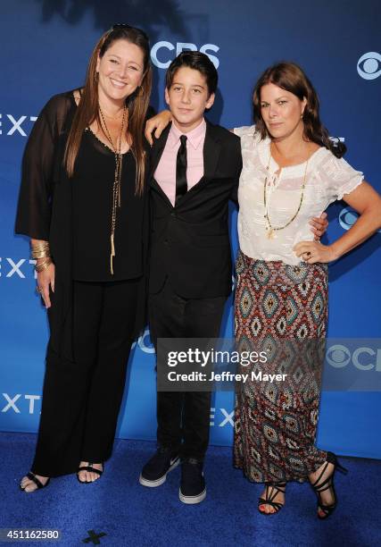 Actress Camryn Manheim, Milo Jacob Manheim and actress Marcia Gay Harden the Premiere Of CBS Films' 'Extant' at California Science Center on June 16,...