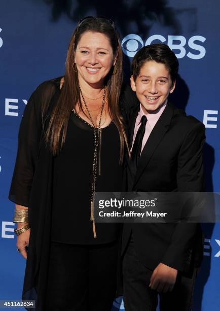 Actress Camryn Manheim and Milo Jacob Manheim attend the Premiere Of CBS Films' 'Extant' at California Science Center on June 16, 2014 in Los...