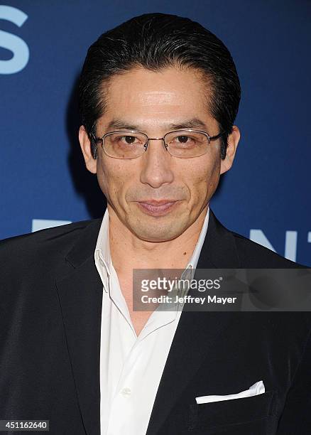 Actor Hiroyuki Sanada attends the Premiere Of CBS Films' 'Extant' at California Science Center on June 16, 2014 in Los Angeles, California.
