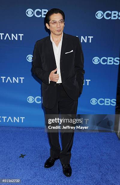 Actor Hiroyuki Sanada attends the Premiere Of CBS Films' 'Extant' at California Science Center on June 16, 2014 in Los Angeles, California.