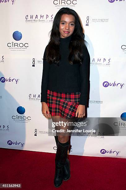 Daphne Blunt arrives to the 'Bags To Benefit' Charity Evening For CHAMPS High School Of The Arts at Tru Hollywood on November 19, 2013 in Hollywood,...