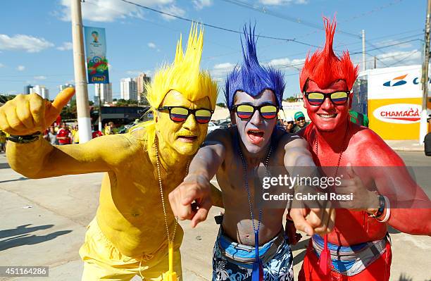 Fans of Colombia arrive at the stadium for the Group C match between Colombia and Japan at Arena Pantanal on June 24, 2014 in Cuiaba, Brazil.