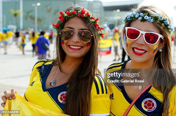 Fans of Colombia arrive at the stadium for the Group C match between Colombia and Japan at Arena Pantanal on June 24, 2014 in Cuiaba, Brazil.