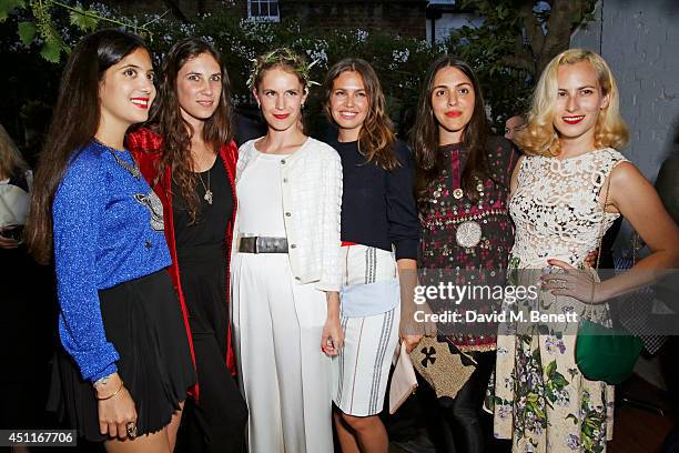 Noor Fares, Tatiana Santo Domingo, Eugenie Niarchos, Dasha Zhukova, Dana Alikhani and Charlotte Dellal attend Mazi's Summer Party with guest of honor...