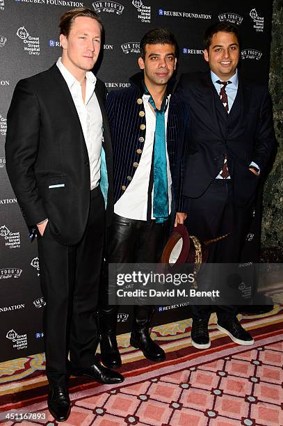 Guest, Amit Bhatia and Jamie Reuben attends the Reuben Foundation Dinner at Bridgewater House on November 21, 2013 in London, England.