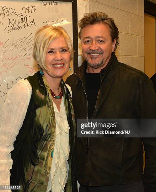 Janie Fricke and Mark Collie pose during rehearsals of Playin' Possum! The Final No Show Tribute To George Jones at Bridgestone Arena on November 21,...