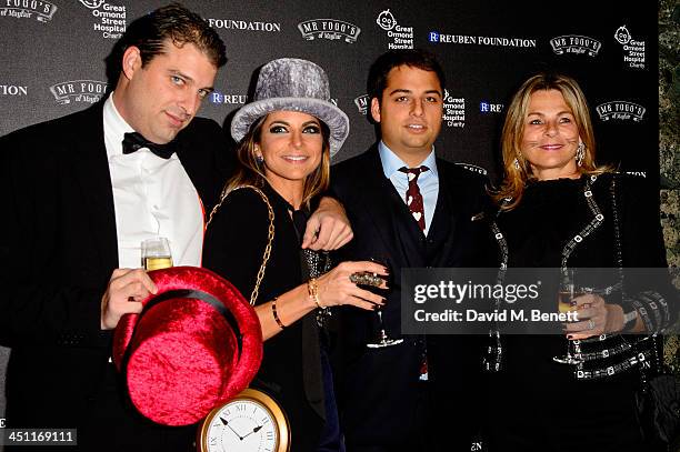 David Reuben Jr; Guest, Jamie Reuben and Debra Reuben attends the Reuben Foundation Dinner at Bridgewater House on November 21, 2013 in London,...