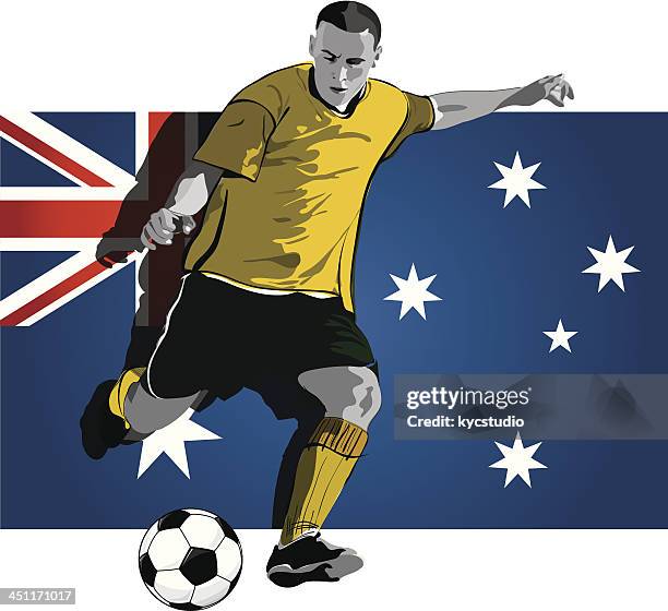 australian soccer player - heading the ball 幅插畫檔、美工圖案、卡通及圖標