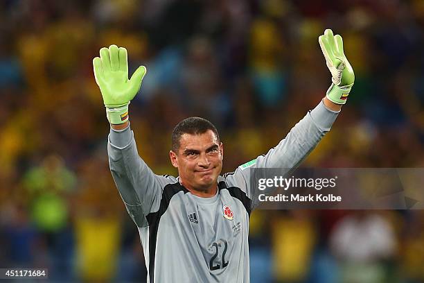 Goalkeeper Faryd Mondragon of Colombia acknowledges the fans after the 2014 FIFA World Cup Brazil Group C match between Japan and Colombia at Arena...