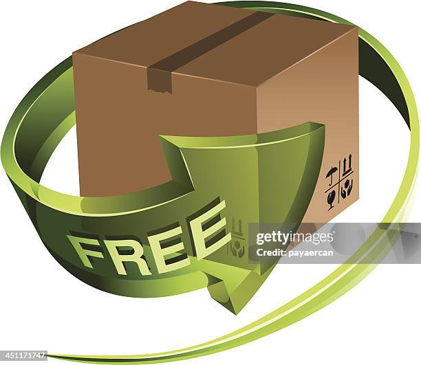 free delivery - cardboard box front stock illustrations