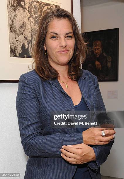 Tracey Emin attends a private view of "Illuminating The Future: In Aid Of The Old Vic", a Christie's online auction benefiting The Old Vic Theatre...