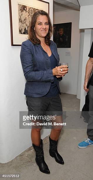 Tracey Emin attends a private view of "Illuminating The Future: In Aid Of The Old Vic", a Christie's online auction benefiting The Old Vic Theatre...