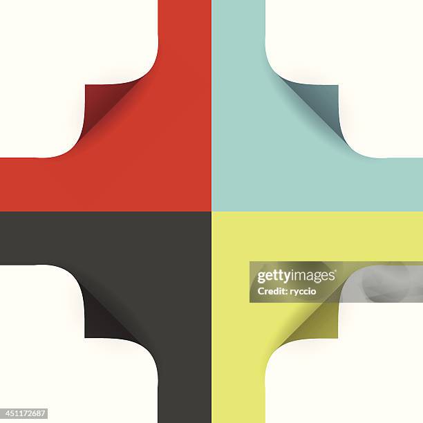 vector page curls - various colors - turning page stock illustrations