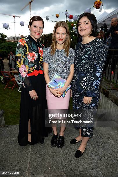 Fritzi Haberlandt, Aino Laberenz and Jasmin Tabatabai attend the Secret Garden Party hosted by Edited at Schinkel Pavillon on June 24, 2014 in...