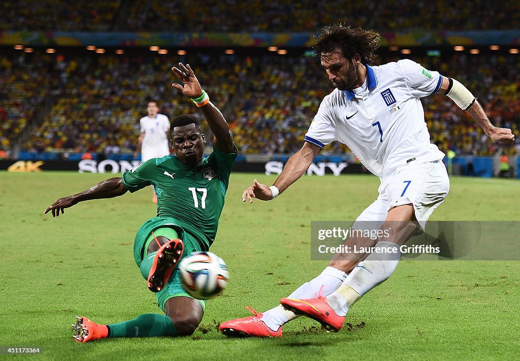 Greece v Cote D'Ivoire: Group C - 2014 FIFA World Cup Brazil