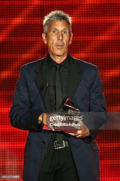 Musician Cachorro Lopez accepts the award for Best Rock Song for 'Creo Que Me Enamore' onstage during The 14th Annual Latin GRAMMY Awards...