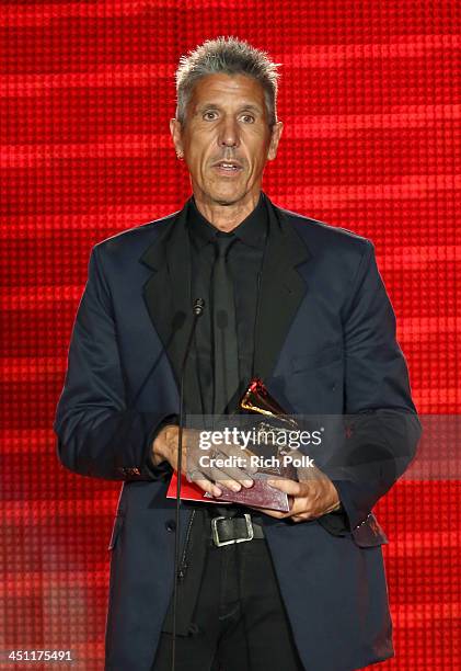 Musician Cachorro Lopez accepts the award for Best Rock Song for 'Creo Que Me Enamore' onstage during The 14th Annual Latin GRAMMY Awards...