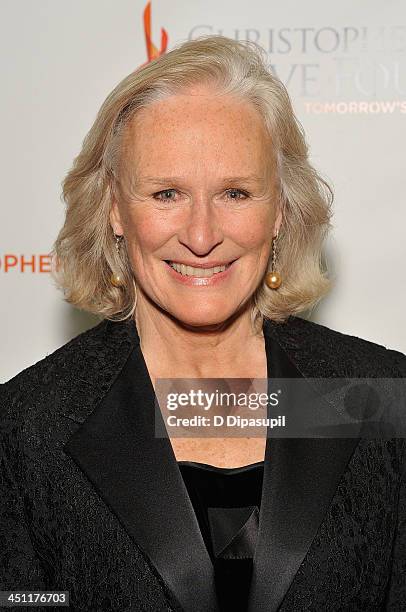 Actress Glenn Close attends the Christopher & Dana Reeve Foundation's A Magical Evening Gala at Cipriani, Wall Street on November 21, 2013 in New...