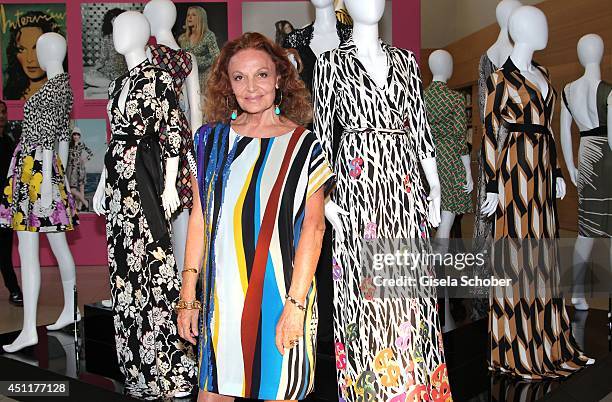 Designer Diane von Fuerstenberg attends the private dinner hosted by mytheresa.com at Museum Brandhorst on June 24, 2014 in Munich, Germany.