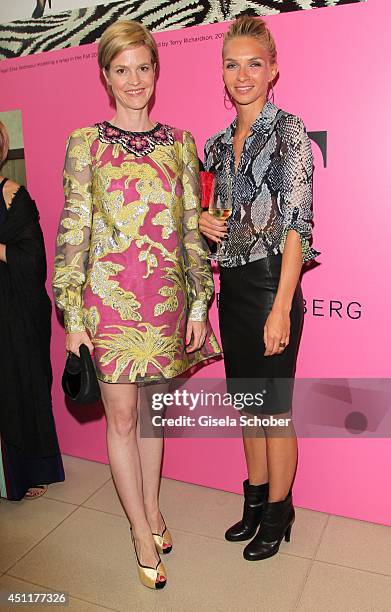 Minzi zu Hohenlohe and Kim Eberle attend the private dinner hosted by mytheresa.com at Museum Brandhorst on June 24, 2014 in Munich, Germany.