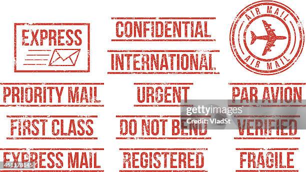 mail - rubber stamps - important message stock illustrations