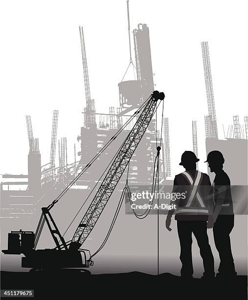 construction work - two construction workers stock illustrations