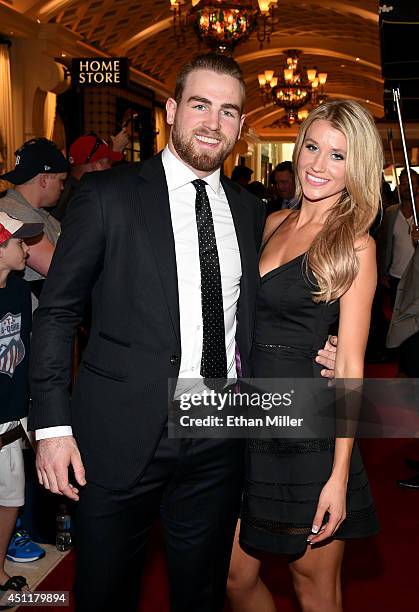 Ryan O'Reilly of the Colorado Avalanche and Dayna Douros arrive on the red carpet prior to the 2014 NHL Awards at Encore Las Vegas on June 24, 2014...