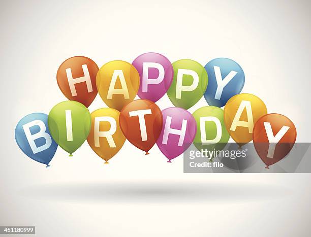 stockillustraties, clipart, cartoons en iconen met happy birthday balloons - happy birthday