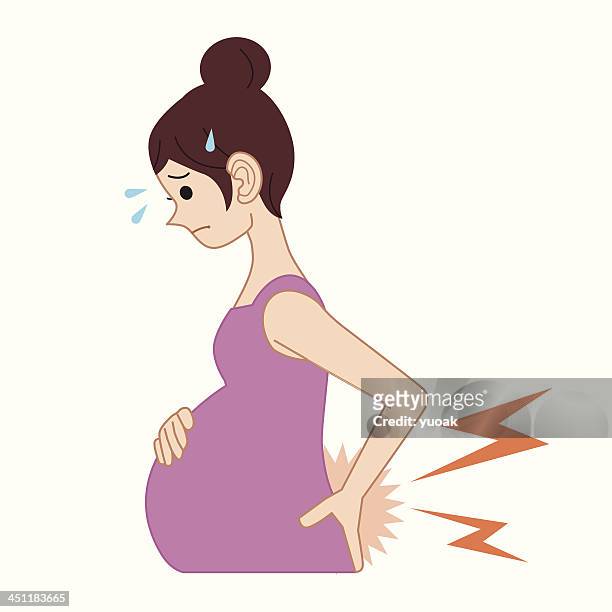 low back pain during pregnancy - low section stock illustrations