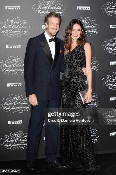 Anselmo Guerrieri Gonzaga and Ilaria Tronchetti Provera attend attend the Pirelli Calendar 50th Anniversary Red Carpet on November 21, 2013 in Milan,...