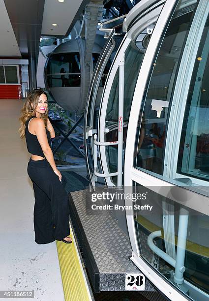 Singer Pia Toscano rides on the world's tallest observation wheel, The High Roller at The LINQ on June 24, 2014 in Las Vegas, Nevada.