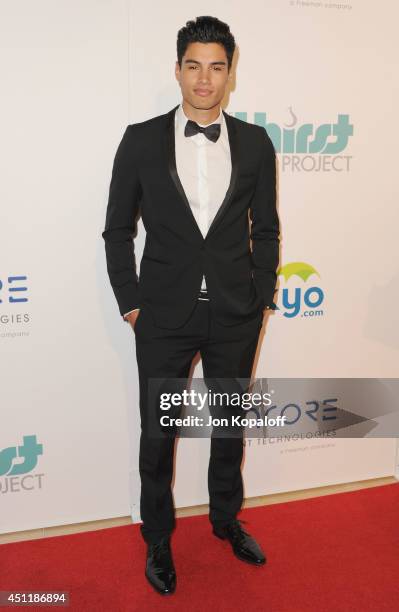 Singer Siva Kaneswaran of The Wanted arrives at the 5th Annual Thirst Gala at The Beverly Hilton Hotel on June 24, 2014 in Beverly Hills, California.