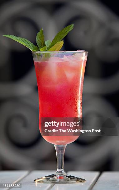 May 17: Pink Watermelon Mint Smash cocktail photographed on May 17, 2011 in Alexandria, VA. Barware courtesy of The Hour Shop in Old Town Alexandria.