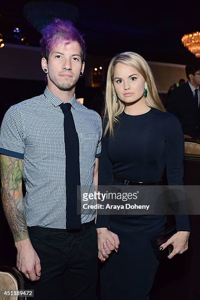 Josh Dun and Debby Ryan attend the 5th Annual Thirst Gala hosted by Jennifer Garner in partnership with Skyo and Relativity's 'Earth To Echo' at The...