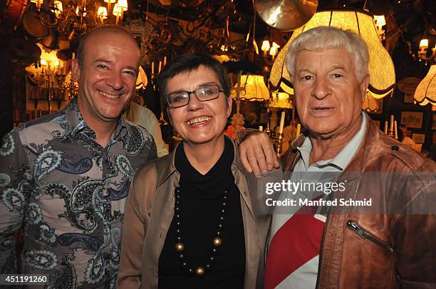 Andy Lee Lang, Madeleine Petrovic and Mandi Oswald of Mandy & die Bambis pose for a photograph during the Kaiserin Elisabeth Tierschutzpreis 2014...
