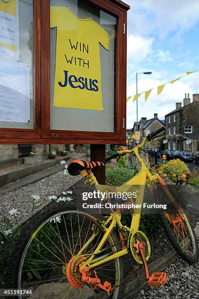 Mount Hermon Church in Addingham gets the winning message across to riders as Yorkshire prepares to host the Tour de France Grand Depart, on June 24,...