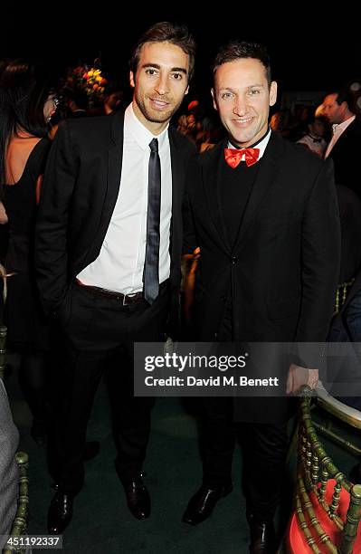 Mathieu Flamini and Dudley Spencer attend the Adventure in Wonderland Ball held by The Reuben Foundation in aid of Great Ormond Street Hospital...