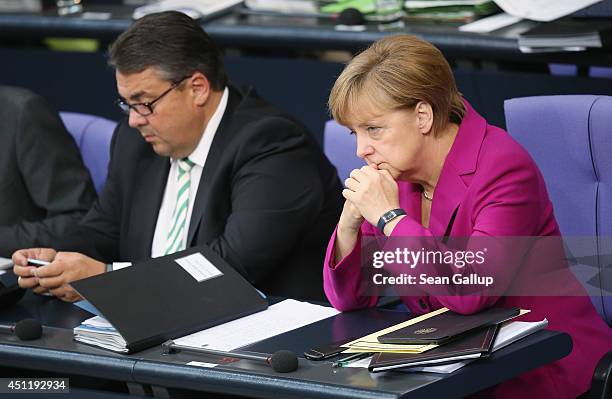 German Chancellor Angela Merkel, who is also Chairwoman of the German Christian Democrats , and Vice Chancellor and Economy and Energy Minister...