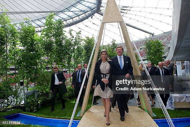 Queen Maxima of The Netherlands and King Willem-Alexander visit the Polish-Dutch Economic Forum 'Innovation: Solutions for a common future' at...