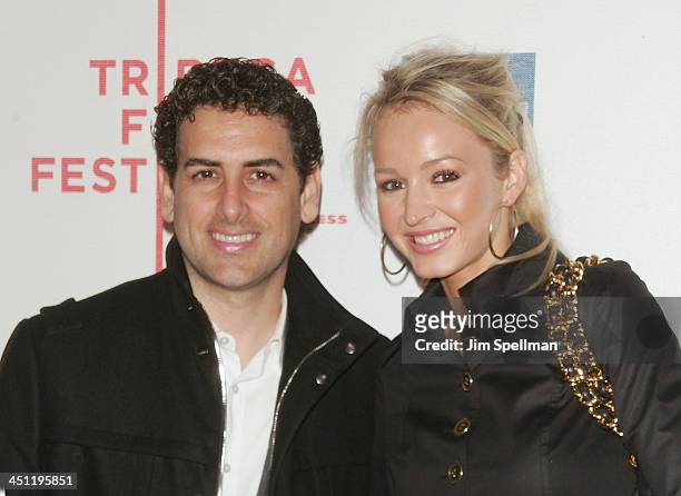 Juan Diego Florez and his wife Julia Trappe arrive at the 7th Annual Tribeca Film Festival Speed Racer premiere at BMCC/TPAC on May 3, 2008 in New...