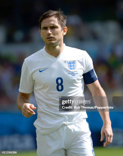 Frank Lampard in action for England during the 2014 FIFA World Cup Brazil Group D match between Costa Rica and England at Estadio Mineirao on June...