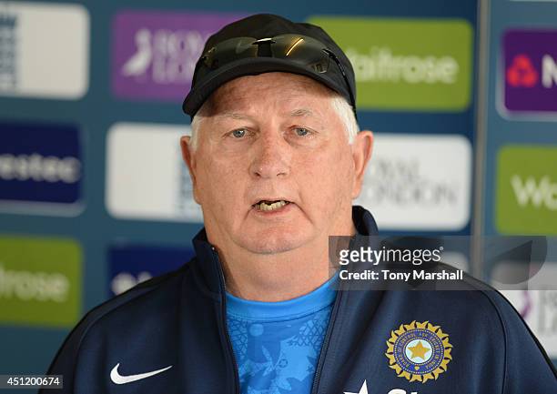 Duncan Fletcher, Head Coach of india during the India Press Conference and Nets Session at Grace Road on June 25, 2014 in Leicester, England.